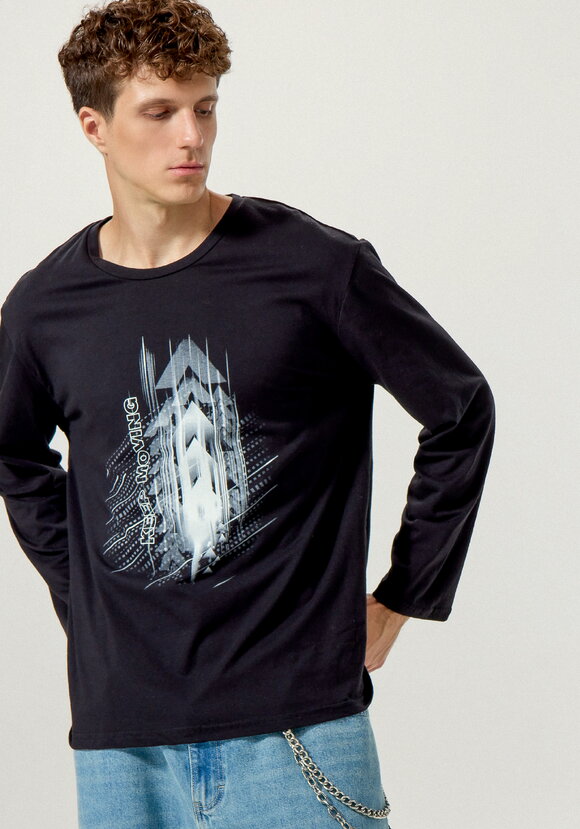 Комплект мужских лонгсливов с принтом шир.  580, рис. 17