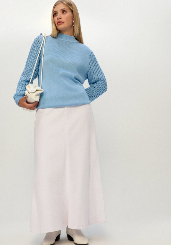 Джемпер с ажурными рукавами объемной вязки шир.  580, рис. 37