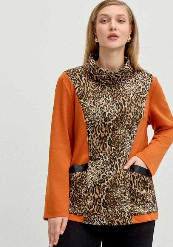 Блуза с анималистичным принтом по груди шир.  580, рис. 8