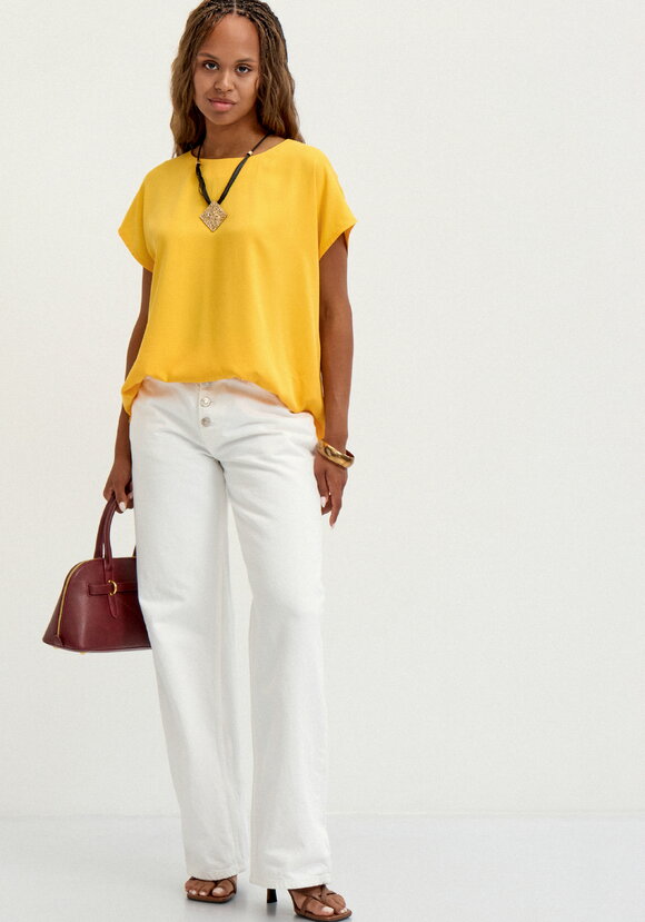 Блуза с коротким рукавом однотонная шир.  580, рис. 10