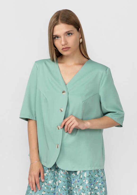 Комплект: блузат+юбка c цветочным принтом шир.  580, рис. 24