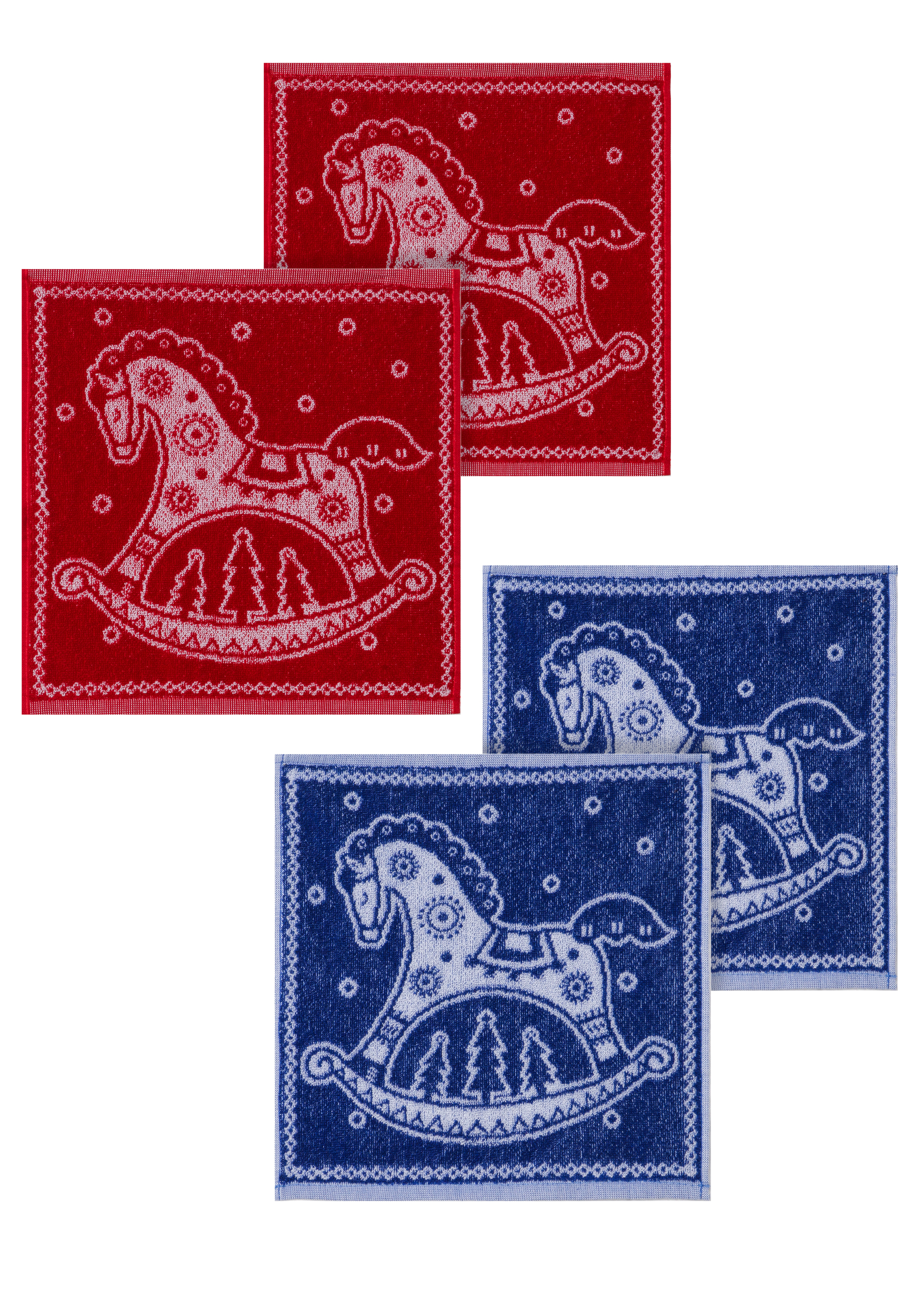 

Салфетки махровые "Лошадка", 4 шт., Бордовый