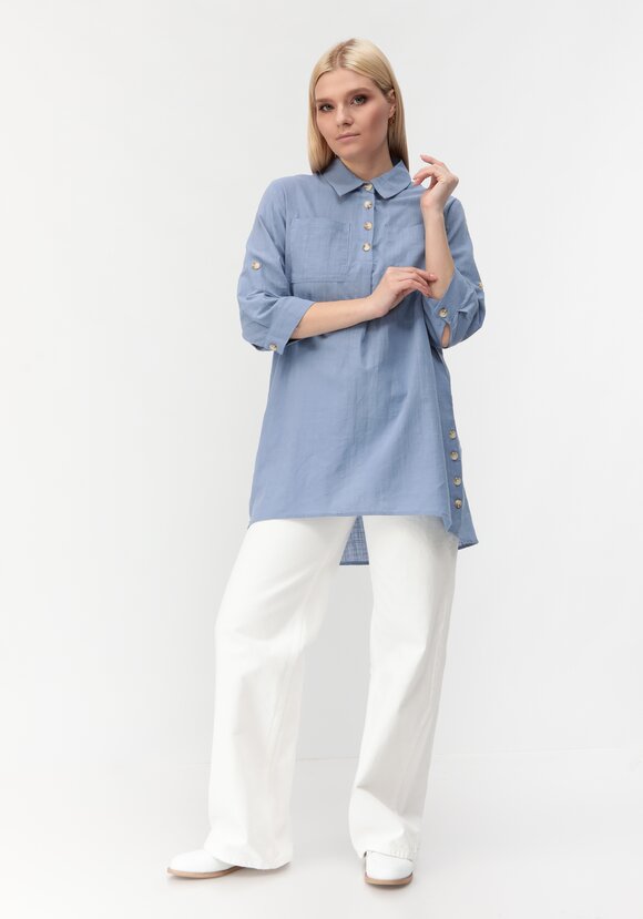 Туника с декоративными пуговицами Тина шир.  580, рис. 8