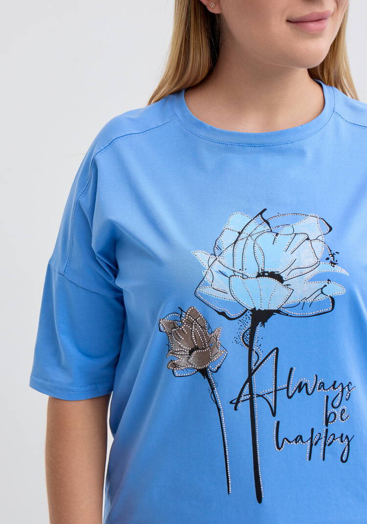 Футболка с флоральным принтом шир.  750, рис. 10