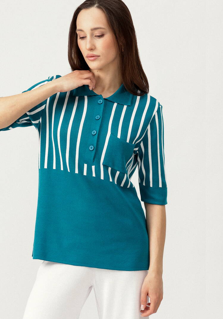 Джемпер-поло с вертикальной полосой шир.  750, рис. 16