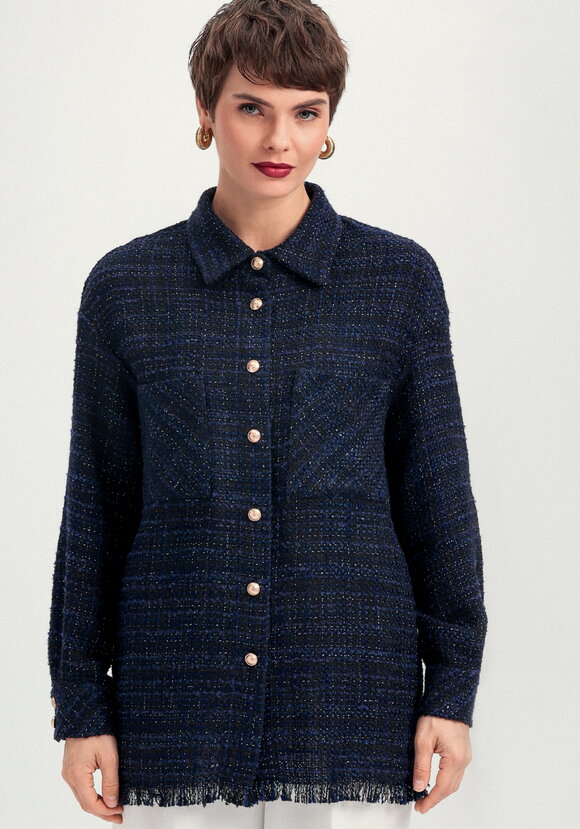 Жакет твидовый с фактурной нитью шир.  580, рис. 4