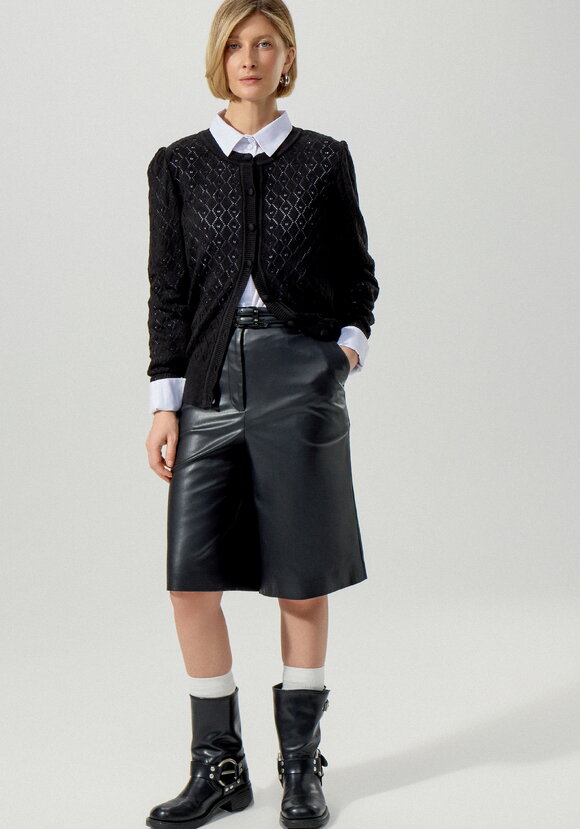 Кардиган ажурный с обтянутыми пуговицами шир.  580, рис. 2