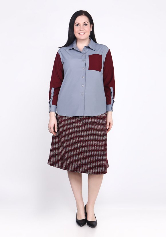 Рубашка из комбинированной ткани шир.  580, рис. 10