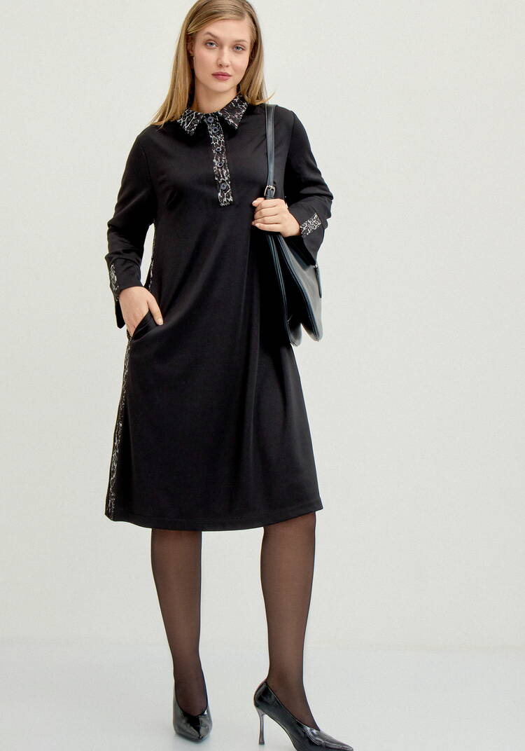 Платье с анималистичными вставками шир.  750, рис. 15