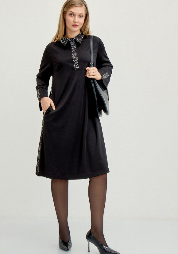 Платье с анималистичными вставками шир.  580, рис. 15