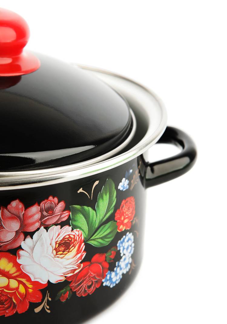 Кастрюля с крышкой Жостовские мотивы шир.  750, рис. 5