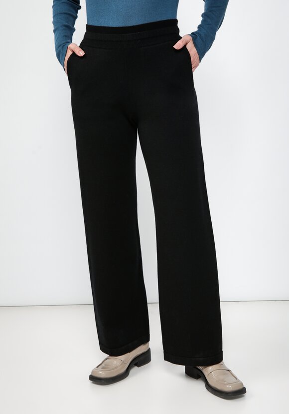 Брюки на резинке с вязаными карманами шир.  580, рис. 1