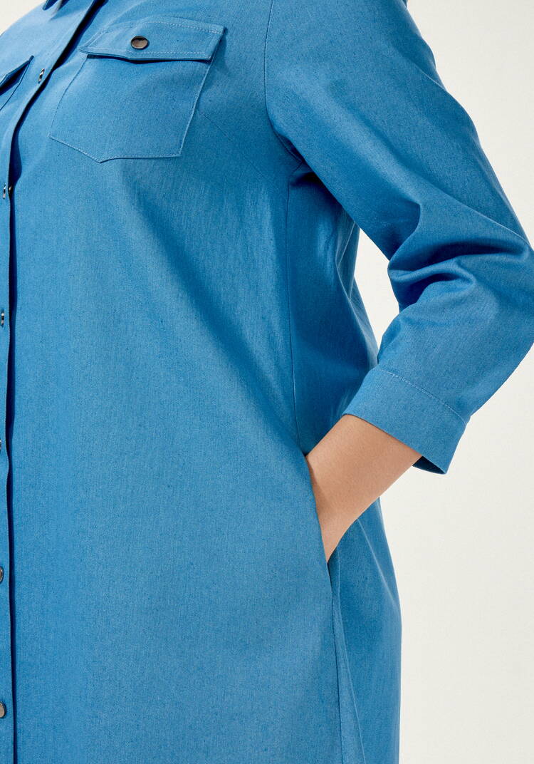 Платье-рубашка А-силуэта на кнопках шир.  750, рис. 14