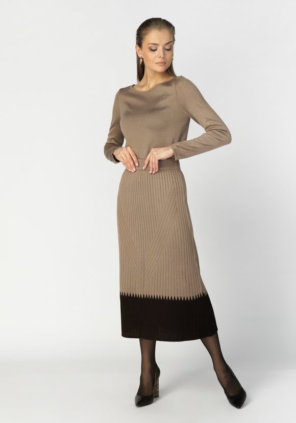 Юбка женская с контрастной полосой по низу шир.  580, рис. 4