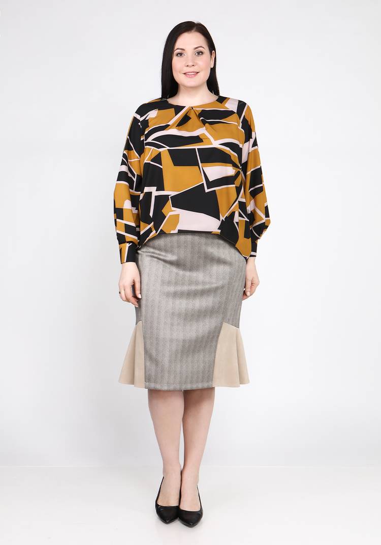 Блуза легкая свободного кроя шир.  750, рис. 7