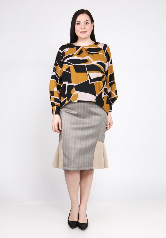 Блуза легкая свободного кроя шир.  580, рис. 7