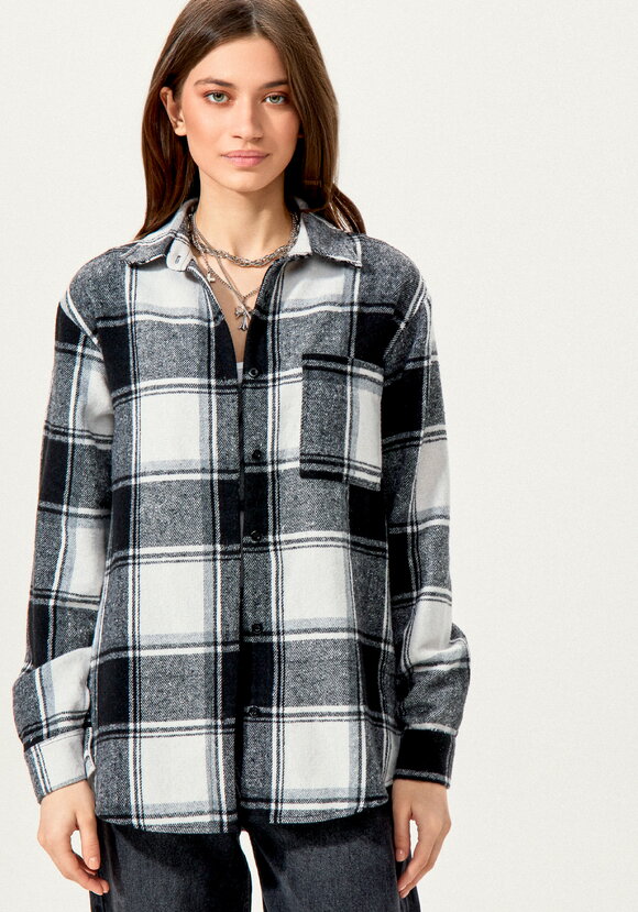 Рубашка в клетку с накладным карманом шир.  580, рис. 21