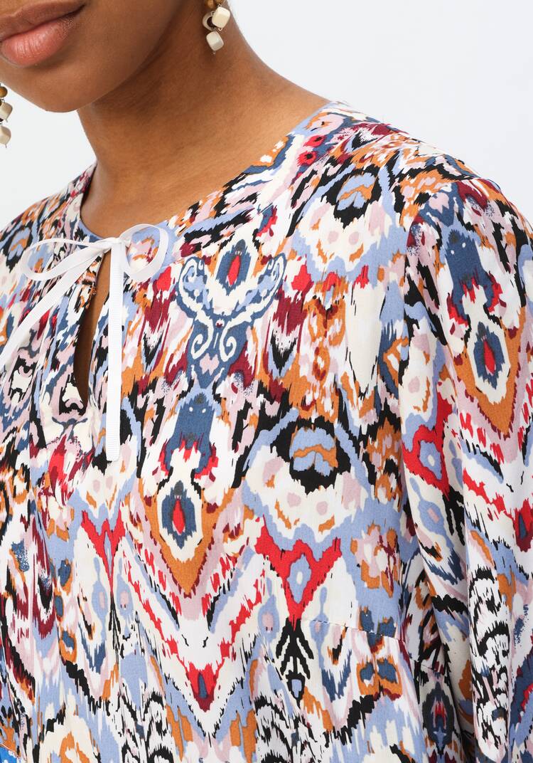 Платье с ярусами и комбинированным принтом шир.  750, рис. 21