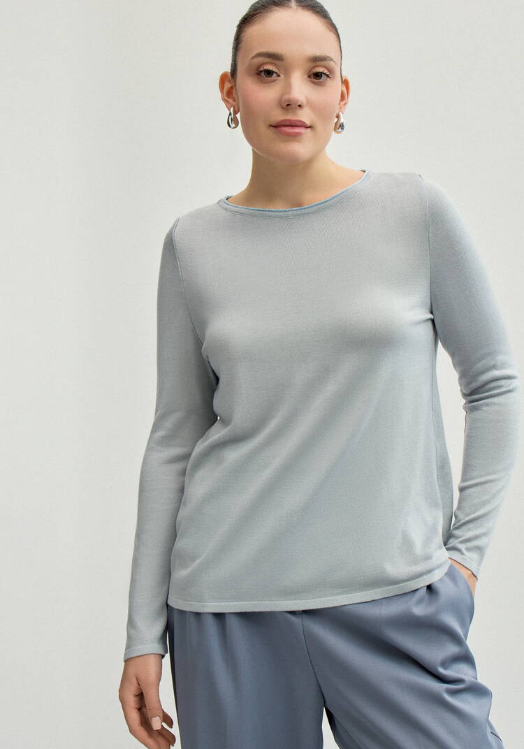 Джемпер базовый однотонный шир.  750, рис. 39