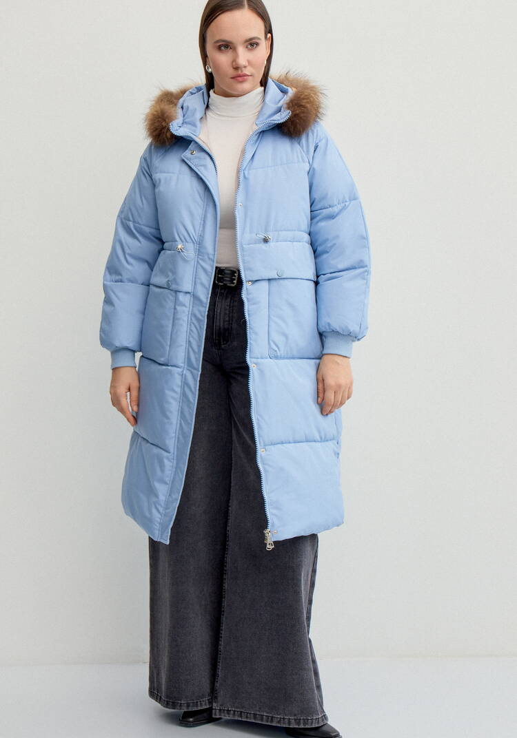 Пальто с меховой опушкой по капюшону шир.  750, рис. 9