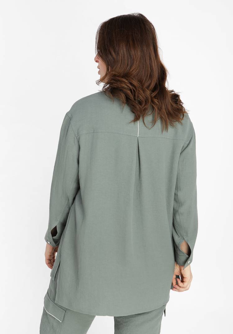 Блуза с накладными карманами шир.  750, рис. 3