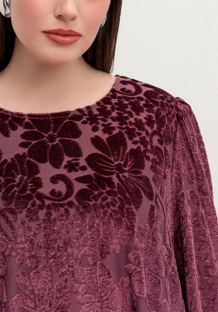 Блуза с цветами из бархата шир.  750, рис. 5