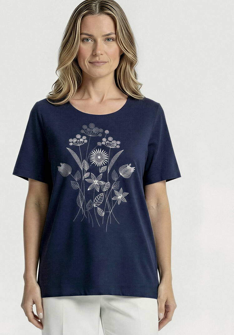 Блуза с принтом из льна шир.  750, рис. 4