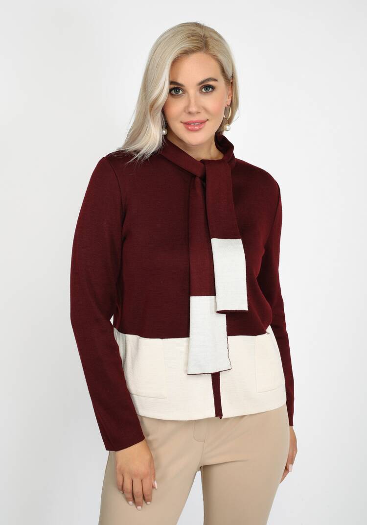 Пиджак с карманами и шарфом в комплекте шир.  750, рис. 6