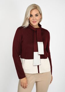 Пиджак с карманами и шарфом в комплекте