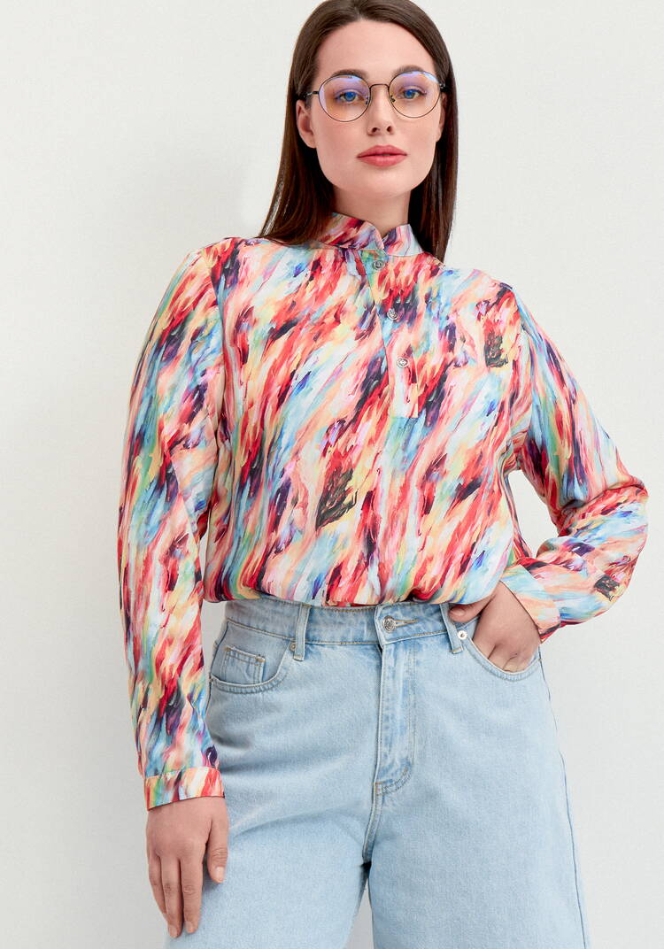 Блуза базовая с планкой на груди шир.  750, рис. 8