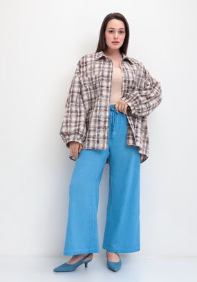 Брюки широкие на резинке со шнурком