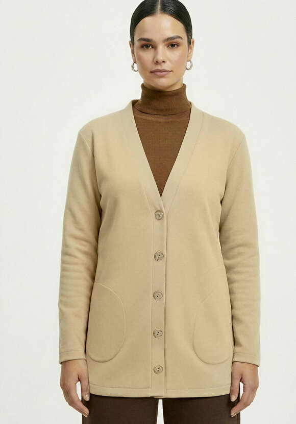 Кардиган на пуговицах утепленный шир.  580, рис. 29