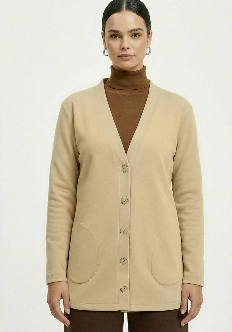 Кардиган на пуговицах утепленный шир.  750, рис. 29