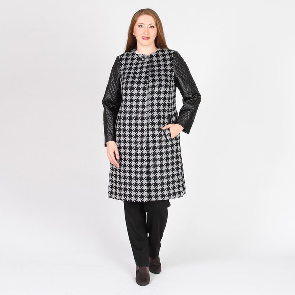 Пальто с контрастными рукавами шир.  580, рис. 11