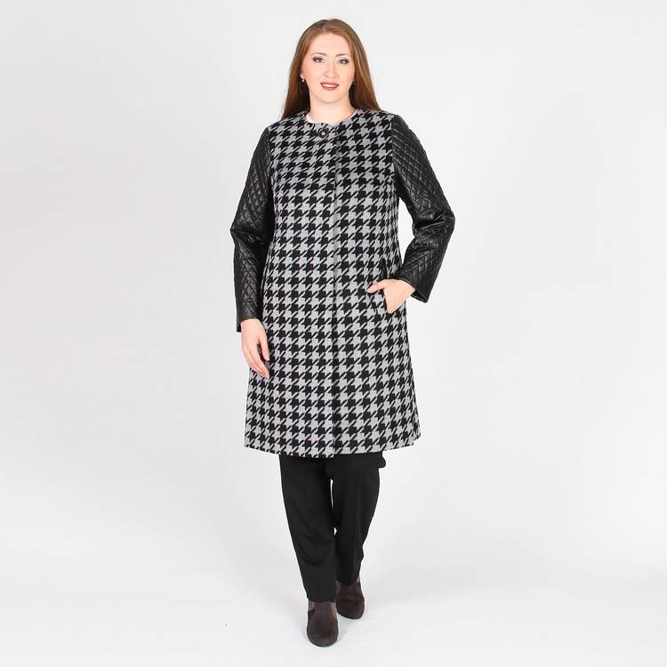 Пальто с контрастными рукавами шир.  750, рис. 11