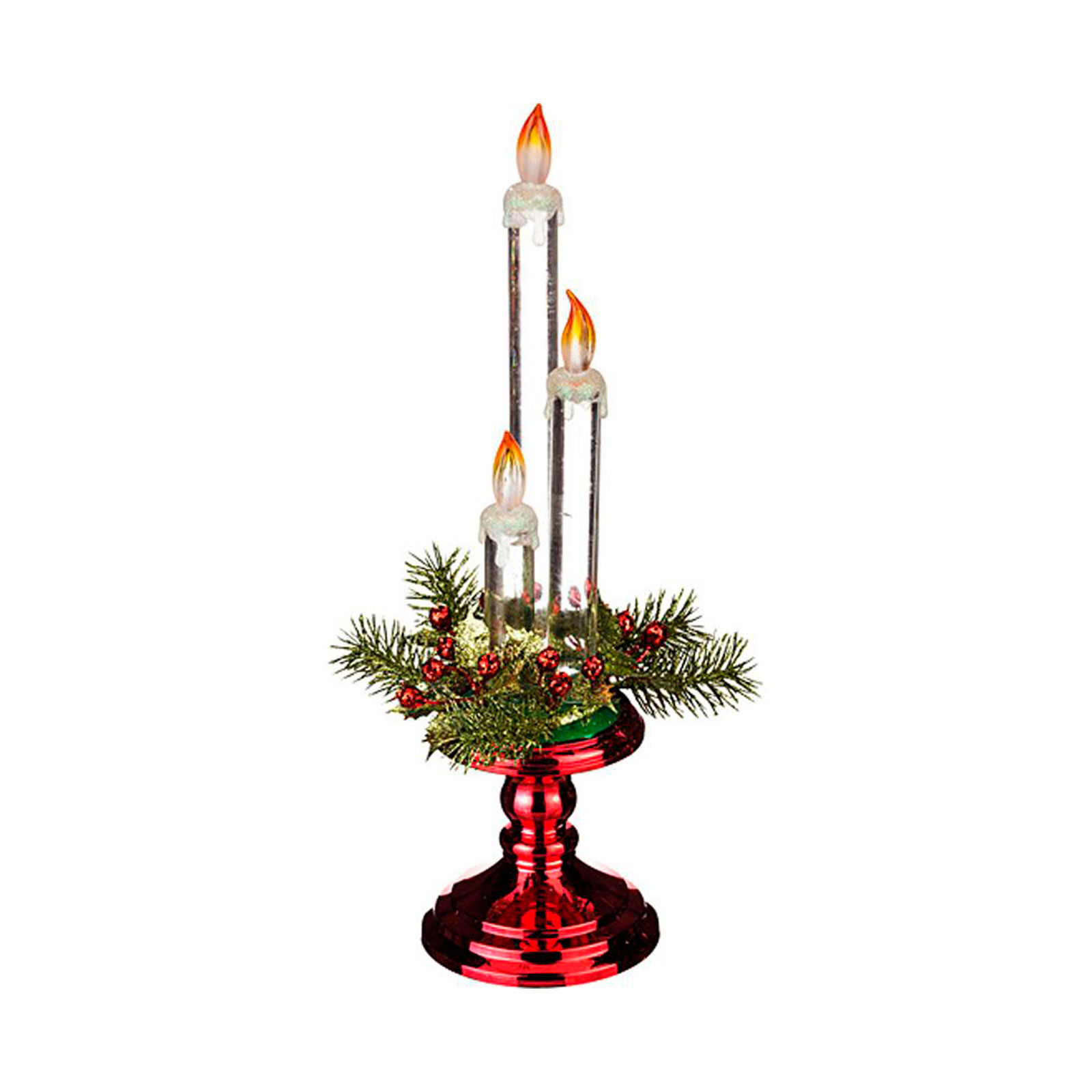 Фигурка с подсветкой "Три свечи" Lefard, цвет красный