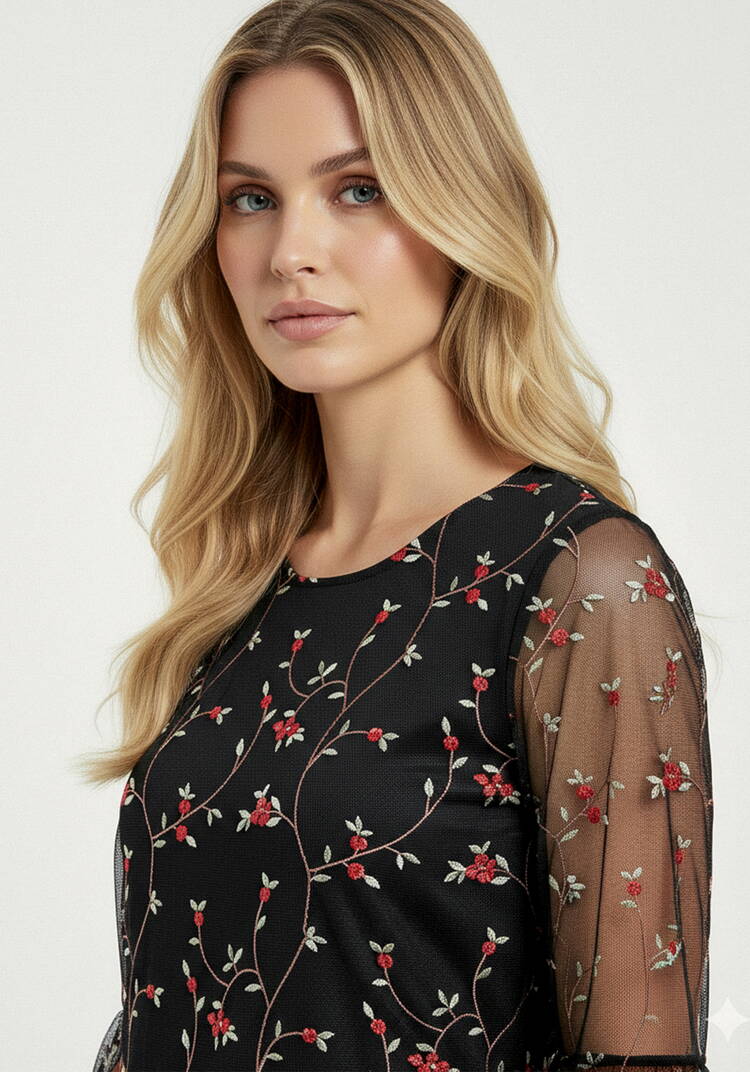 Блуза из ткани с вышивкой шир.  750, рис. 5