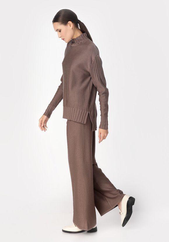 Брюки женские широкие однотонные шир.  580, рис. 12