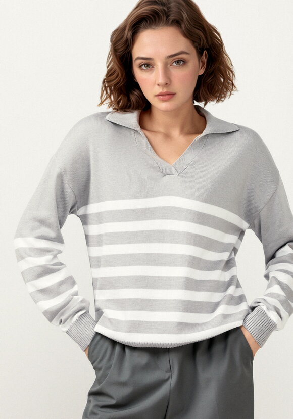 Джемпер поло в полоску шир.  580, рис. 36