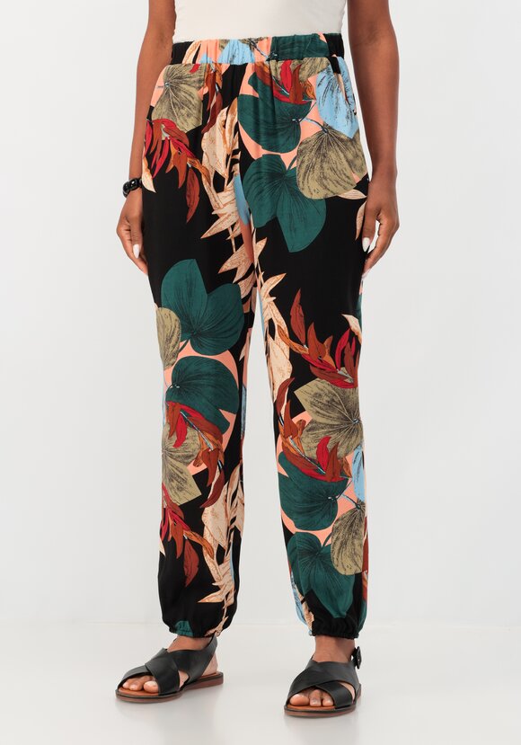 Брюки бананы с цветочным принтом шир.  580, рис. 4