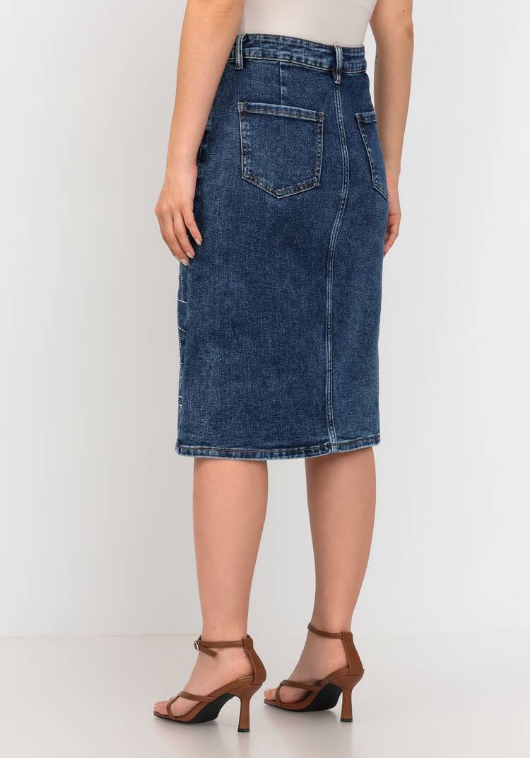 Юбка джинсовая со стразами шир.  750, рис. 3