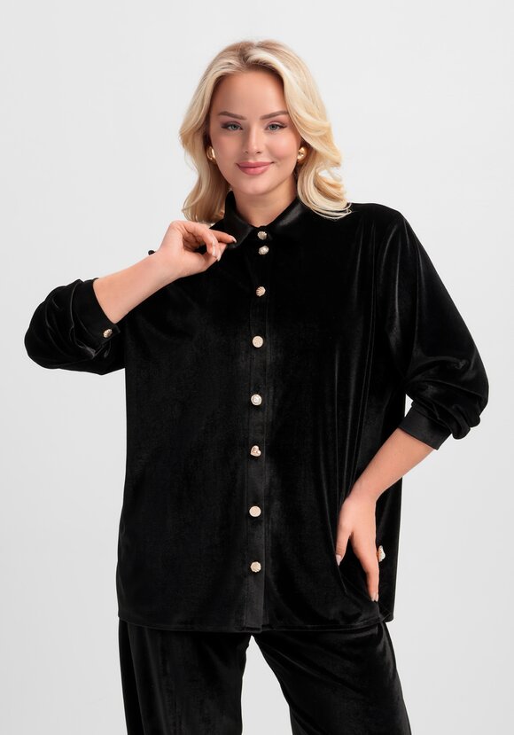 Блуза с дизайнерскими пуговицами шир.  580, рис. 17