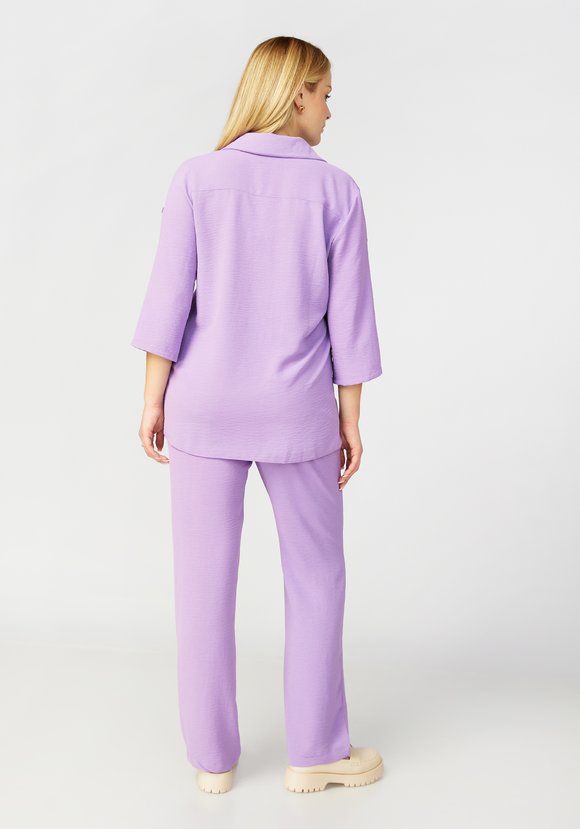 Костюм: блуза на пуговицах и брюки шир.  580, рис. 5