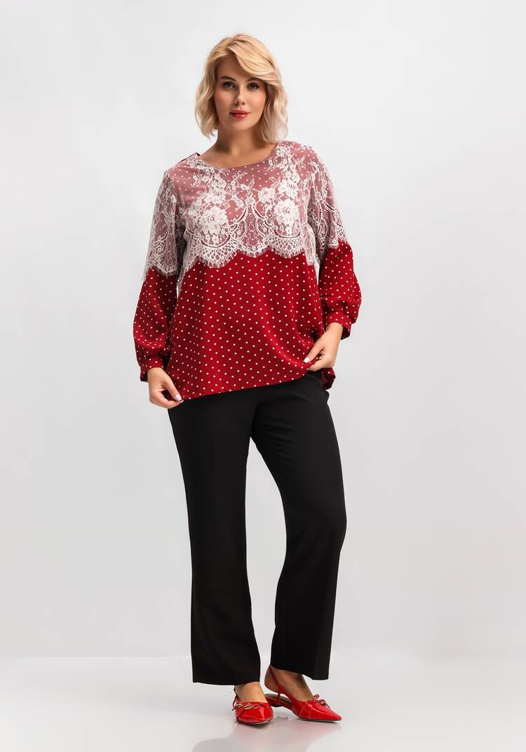 Блуза с кружевом по плечам шир.  750, рис. 18