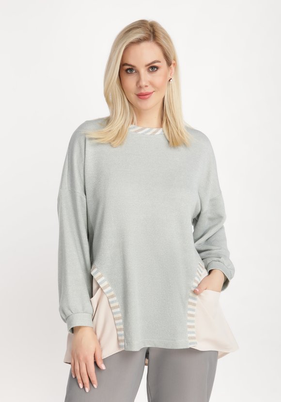 Джемпер комбинированный с метанитью шир.  580, рис. 1