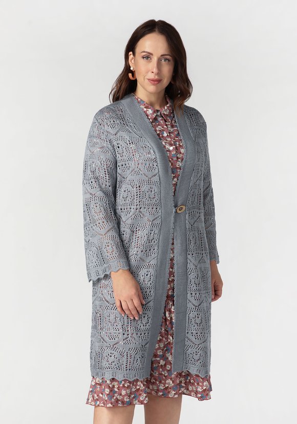 Кардиган Ажурное мгновение шир.  580, рис. 16