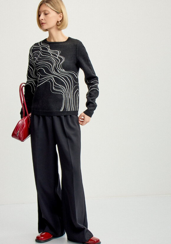 Джемпер с абстрактным рисунком Волны шир.  580, рис. 18