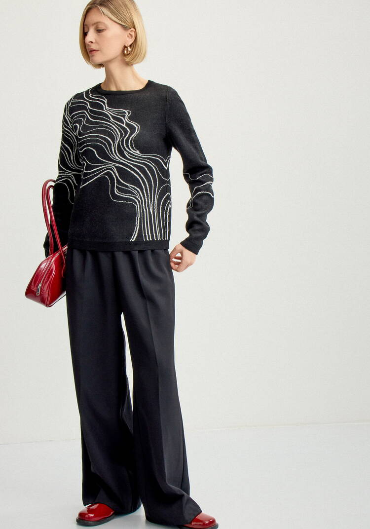 Джемпер с абстрактным рисунком Волны шир.  750, рис. 18