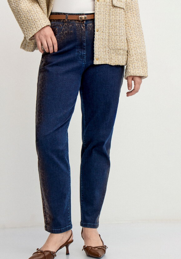 Джинсы с леопардовым напылением шир.  580, рис. 8