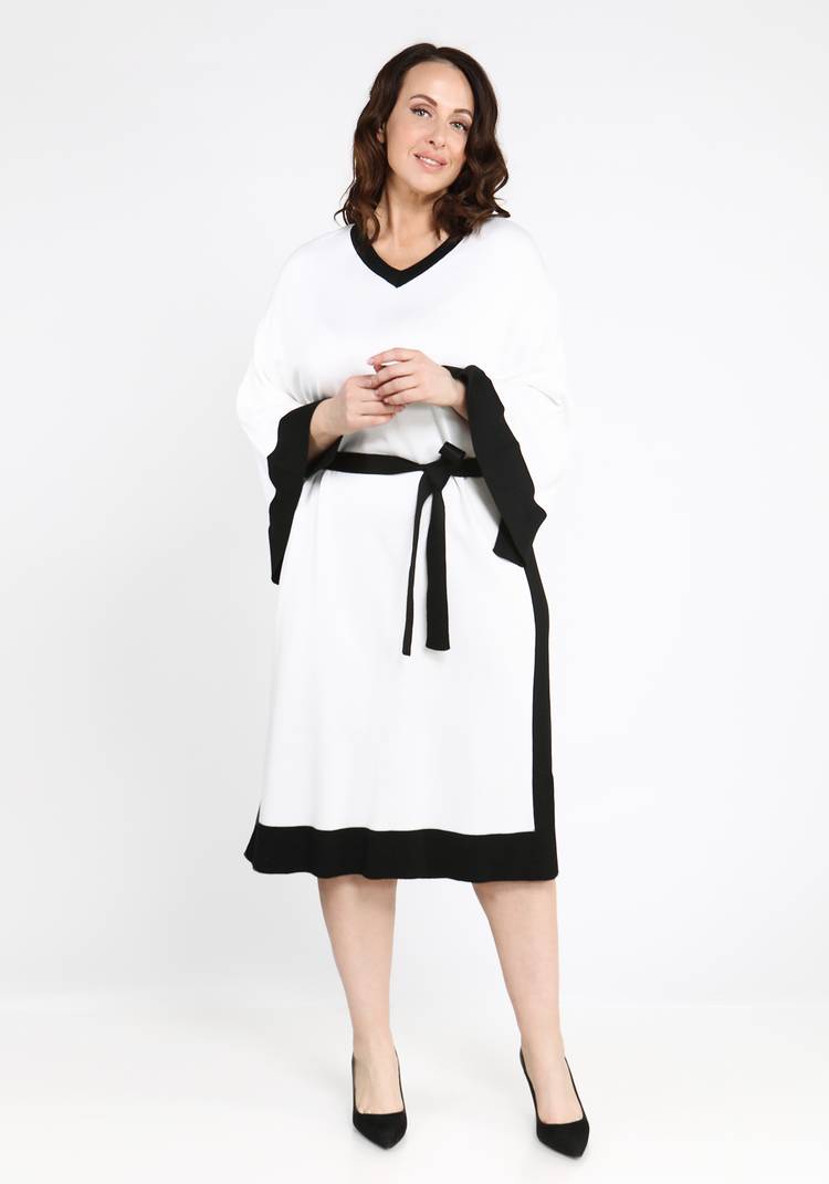 Платье с контрастной отделкой на поясе шир.  750, рис. 1